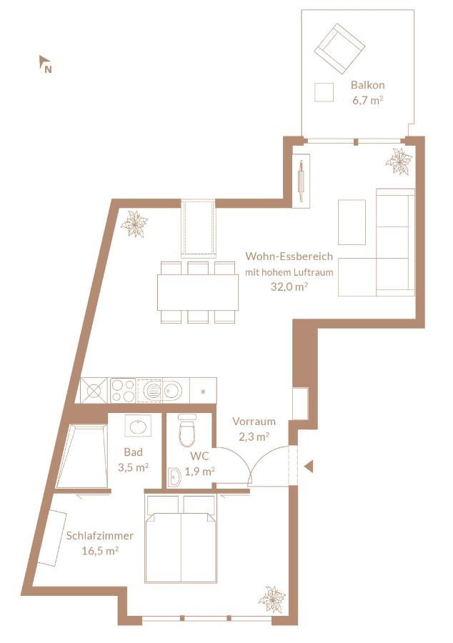 Penthouse Mit Parkplatz Und Balkon Apartament